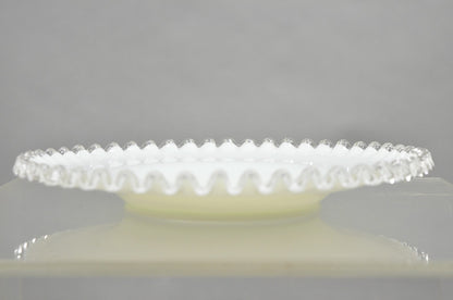 Vintage Fenton Silver Crest 12" Milk Glass Ruffled Edge Plate Platter - Set of 6