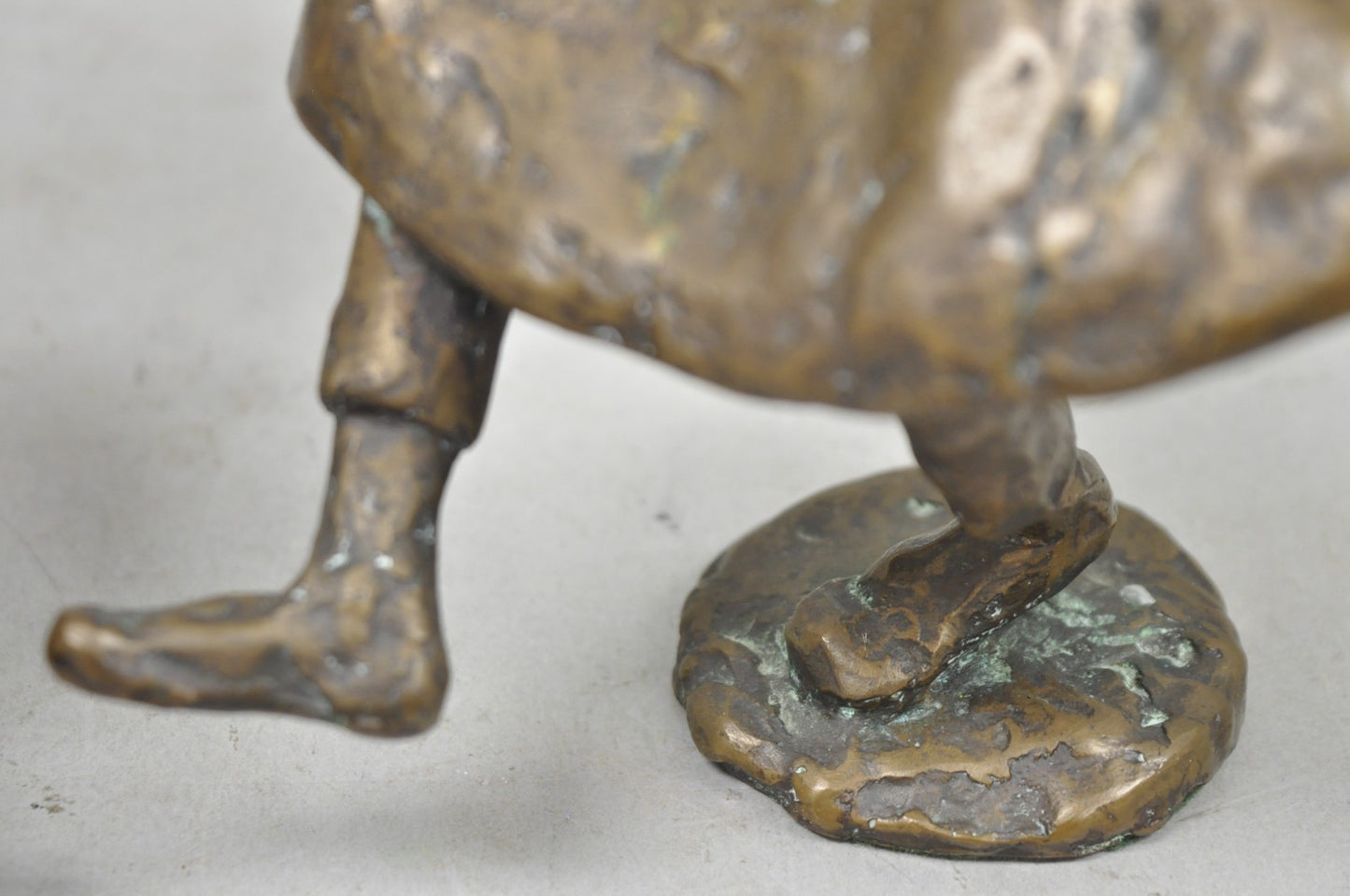 Vintage Brutalist Bronze Figural Dancing Rabbi Judaica Candlesticks - a Pair