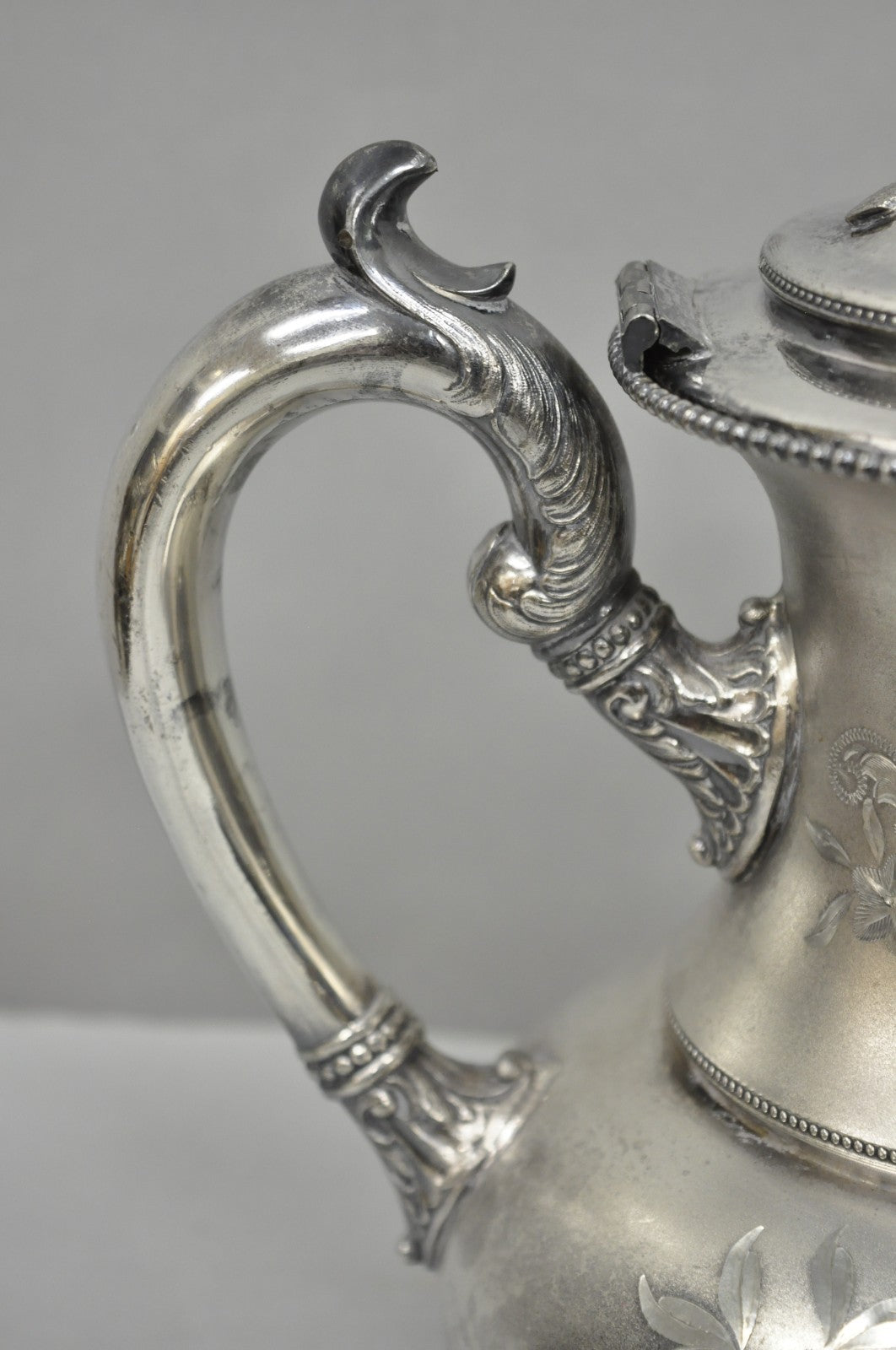 Antique EG Webster English Art Nouveau Silver Plated Repousse Tea Set - 3 Pc Set