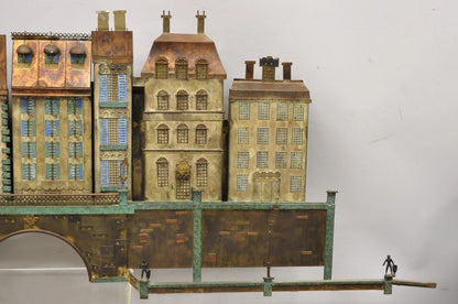 Curtis Jere Mid Century Modern Large Mixed Metal Copenhagen City Wall Sculpture