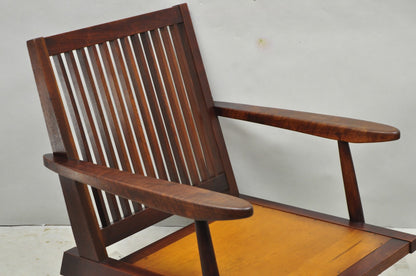 Vintage George Nakashima Spindle Back Black Walnut "Cushion" Lounge Arm Chair