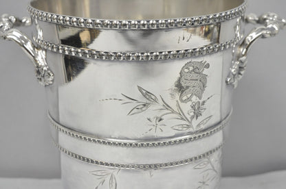 Victorian Henry Hicks Silver Plated S Monogram Champagne Chiller Wine Ice Bucket