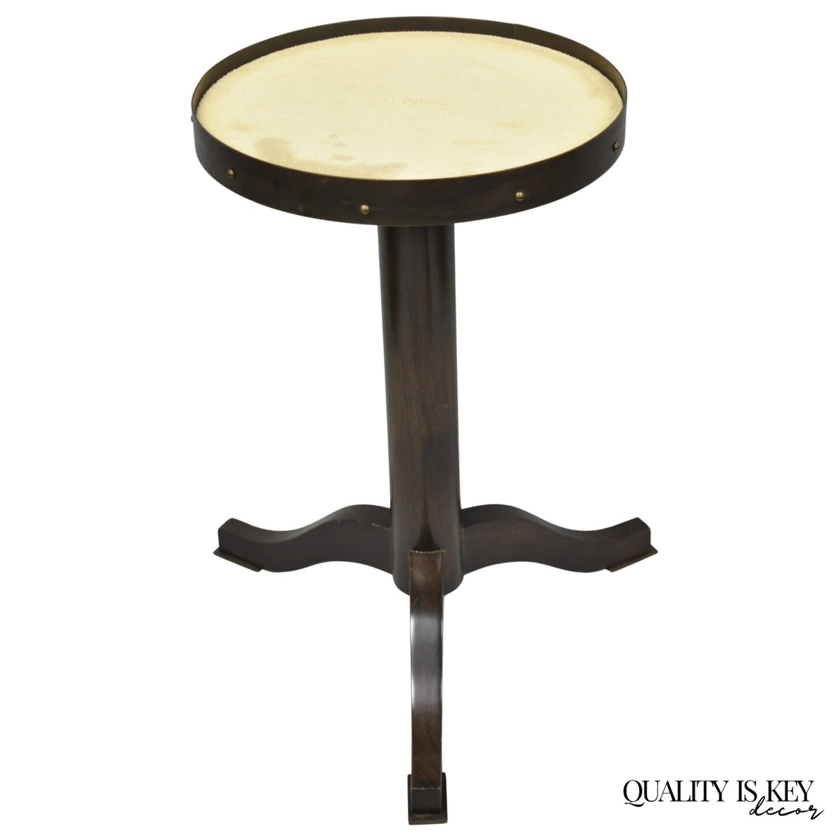 Small Contemporary Industrial Style Round Accent Drinks Candle Stand Side Table