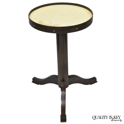 Small Contemporary Industrial Style Round Accent Drinks Candle Stand Side Table