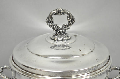 Vintage Sheffield Victorian Silver Plated Glass Lined Bar Ice Bucket w/ Lid