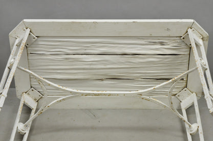 Antique Gothic Renaissance Wrought Iron Stretcher Base Potting Side Table (B)