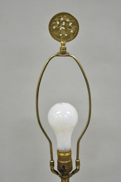 Vintage Chinoiserie White Porcelain Fretwork Cherry Blossom Tree Table Lamp