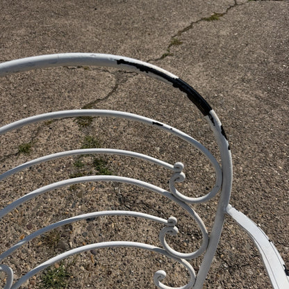 Wrought Iron Scrolling Patio Dining Arm Chairs by Crown Leisure - Set of 4