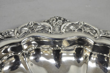 Vintage Victorian Silver Plated "Rose Basket" Round Shallow Serving Platter
