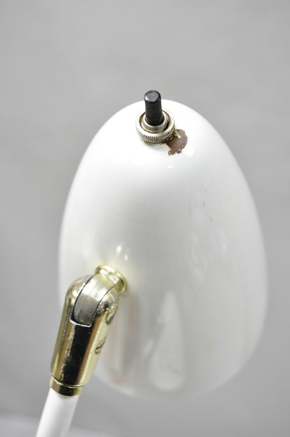 Gerald Thurston for Lightolier Mid Century Modern White Metal Pole Floor Lamp