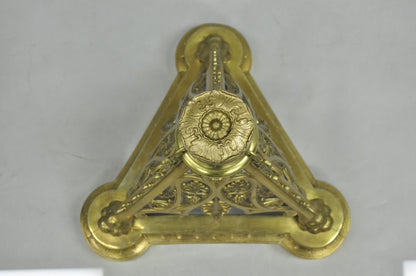 French Empire Renaissance Bronze Paw Foot Pedestal Base Round Glass Coffee Table