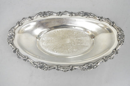 Vintage Victorian Style Silver Plated Oval 13.5" Trinket Serving Dish (B)