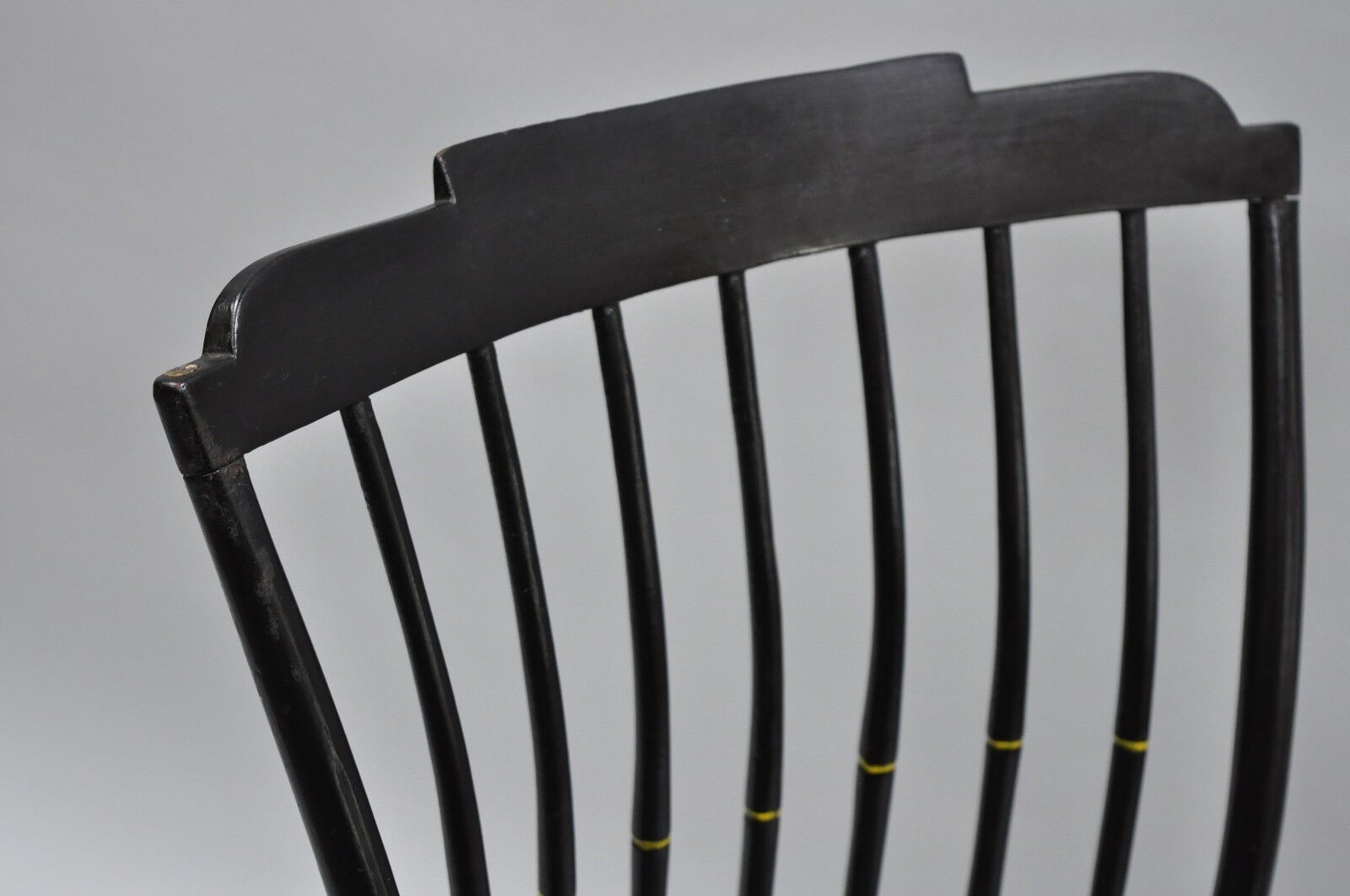 Antique Hitchcock Style Child's Black Bow Back Windsor Rocker Rocking Chair