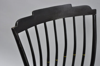 Antique Hitchcock Style Child's Black Bow Back Windsor Rocker Rocking Chair