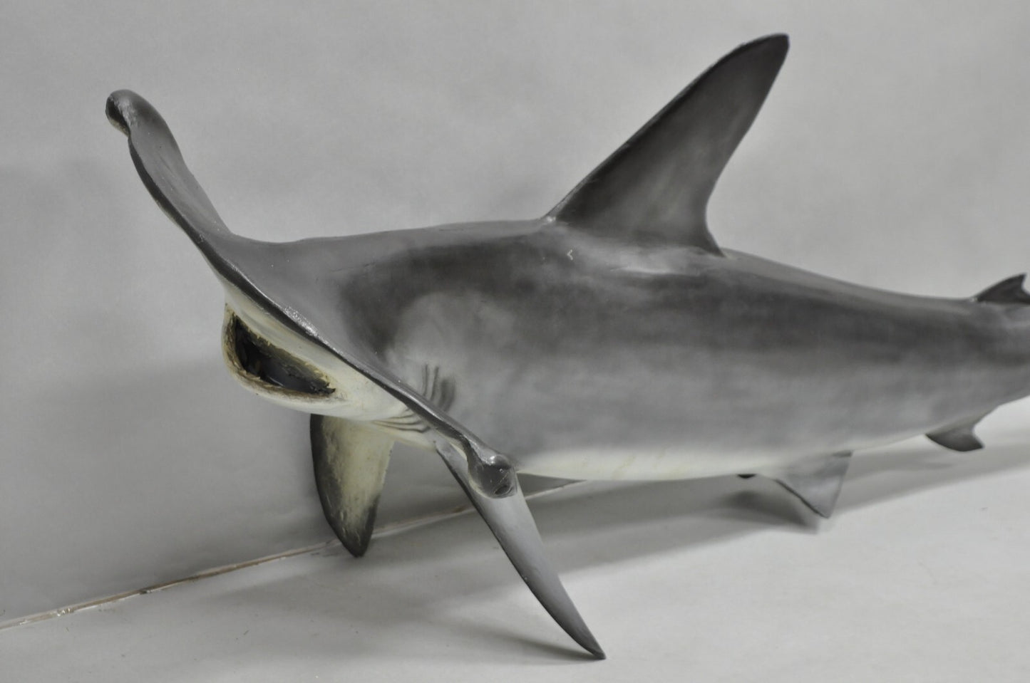 Vintage 67" Large Fiberglass Hammerhead Shark Fish Replica Wall Mount Display