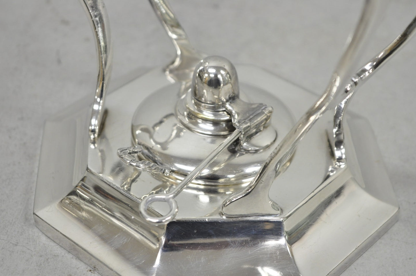 Antique Wilcox Art Deco Silver Plated Tilting Coffee Teapot on Stand "M.G.R."
