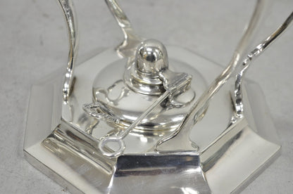 Antique Wilcox Art Deco Silver Plated Tilting Coffee Teapot on Stand "M.G.R."