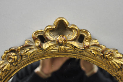 Vintage Bombay Co French Victorian Gold Ribbon Small Narrow Arch Wall Mirror