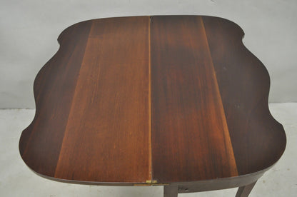 Antique Sheraton Federal Mahogany Urn Inlay Flip Serpentine Console Game Table