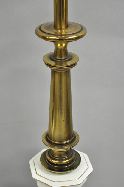 Vintage Stiffel Empire Style Burnished Brass & Porcelain Table Lamps (B) - Pair