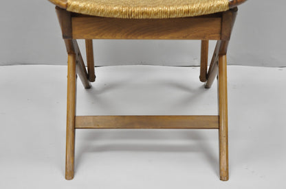 Vintage Mid Century Italian Style Modern Beech Wood Clothing Valet Chair Seat, B