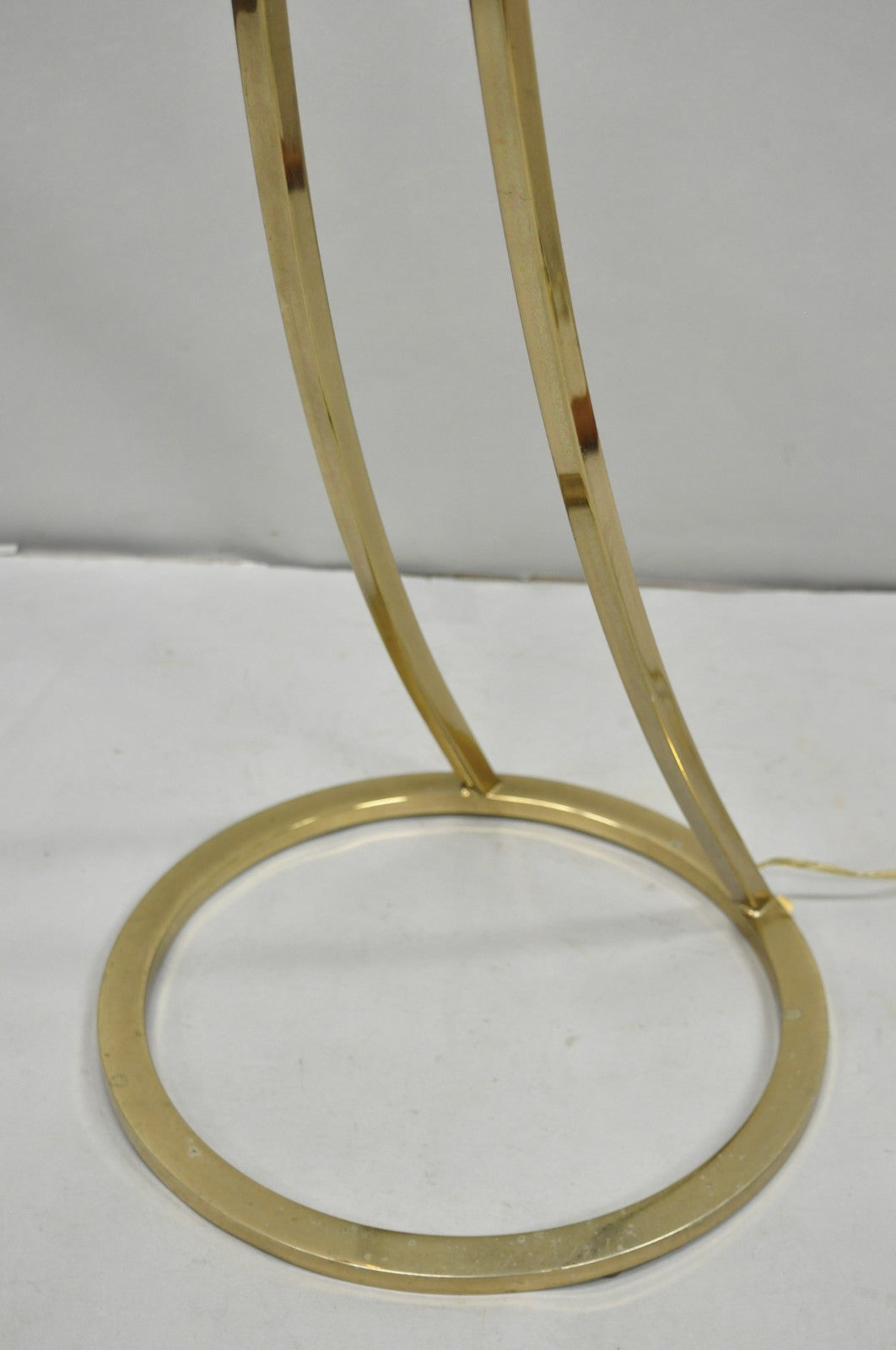 Vintage Mid Century Modern Sculptural Brass Plated Metal Floor Lamp by Clover