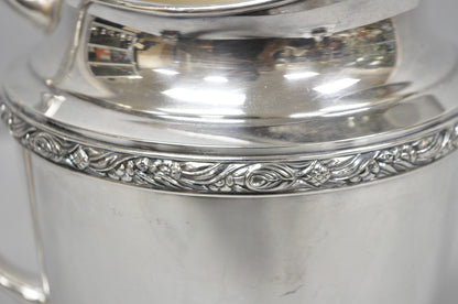 Vintage Victorian Oneida Maybrook Silver Plated Floral Repousse Water Pitcher