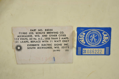 Vintage Schlitz Beer Sign 1980 Lighted Faux Stained Glass Look Advertising Sign