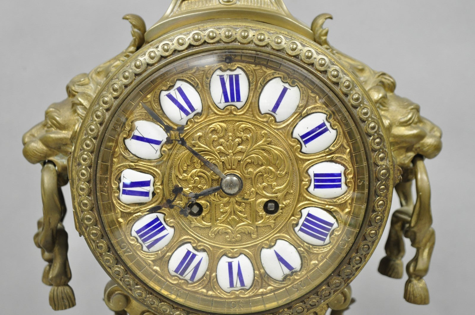 Antique G. Philippe for Palais Royal French Louis XV Style Bronze Figural Clock