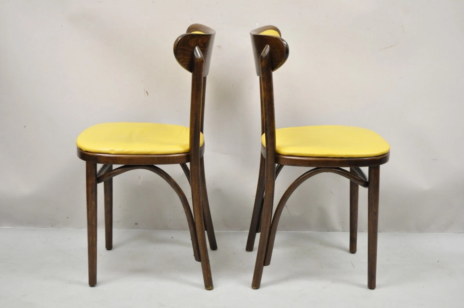 Vintage GAR Products Yellow Bentwood Ice Cream Parlor Dining Side Chair - a Pair