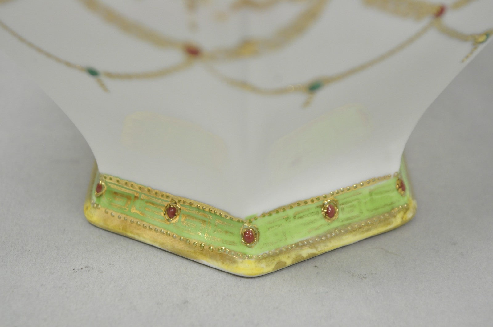 Antique Nippon Noritake Hand Painted Porcelain Gold Gilt Draped Biscuit Jar
