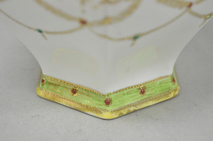 Antique Nippon Noritake Hand Painted Porcelain Gold Gilt Draped Biscuit Jar