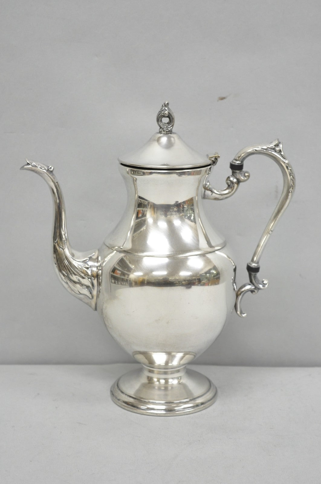 Vintage Victorian Silver Plated Footed Coffee Pot Tea Kettle