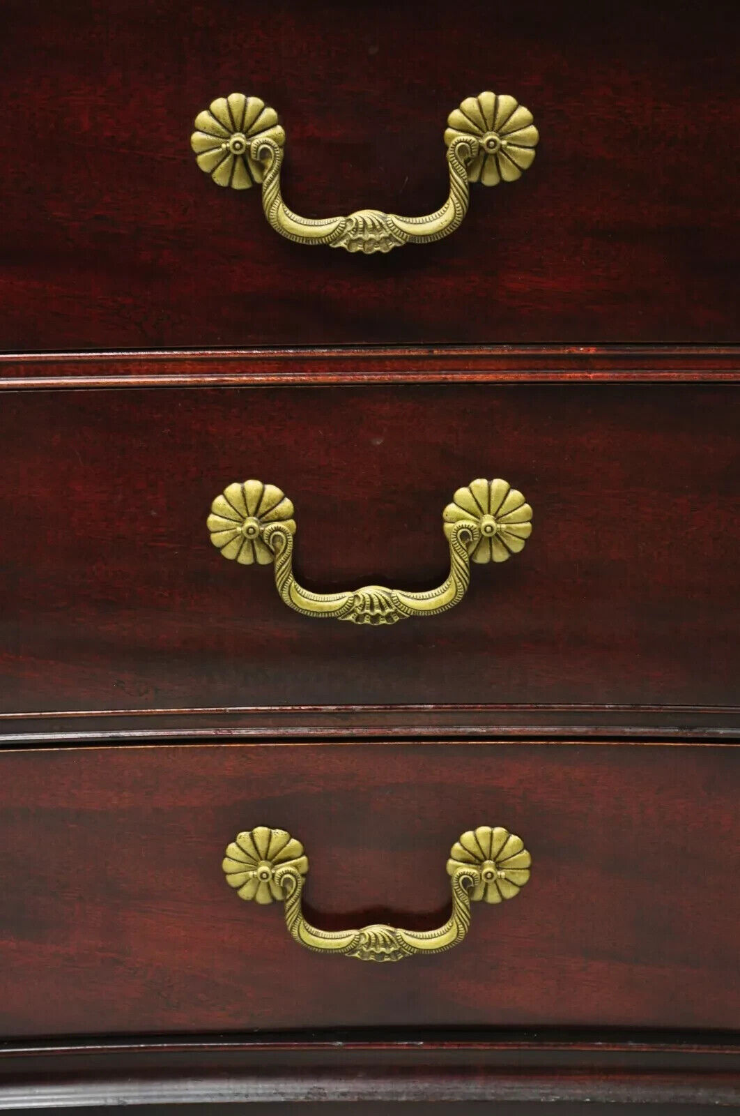 Vintage Hollywood Regency Mahogany Leather Door Tall Chest on Chest Dresser