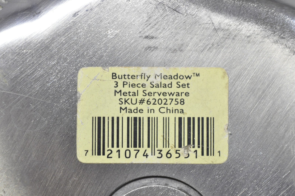 Vintage Lenox Dragonfly & Butterfly Meadow Art Nouveau Cast Aluminum Salad Bowl