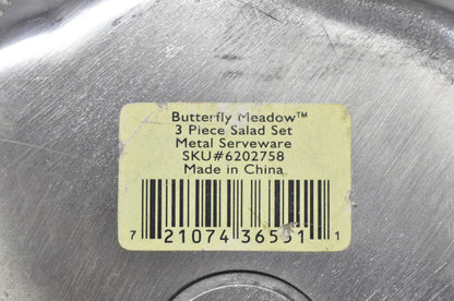 Vintage Lenox Dragonfly & Butterfly Meadow Art Nouveau Cast Aluminum Salad Bowl