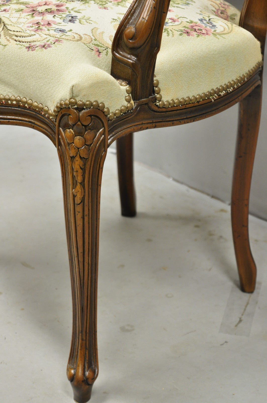 Vintage Chateau D'Ax spa French Louis XV Style Italian Tapestry Arm Chair