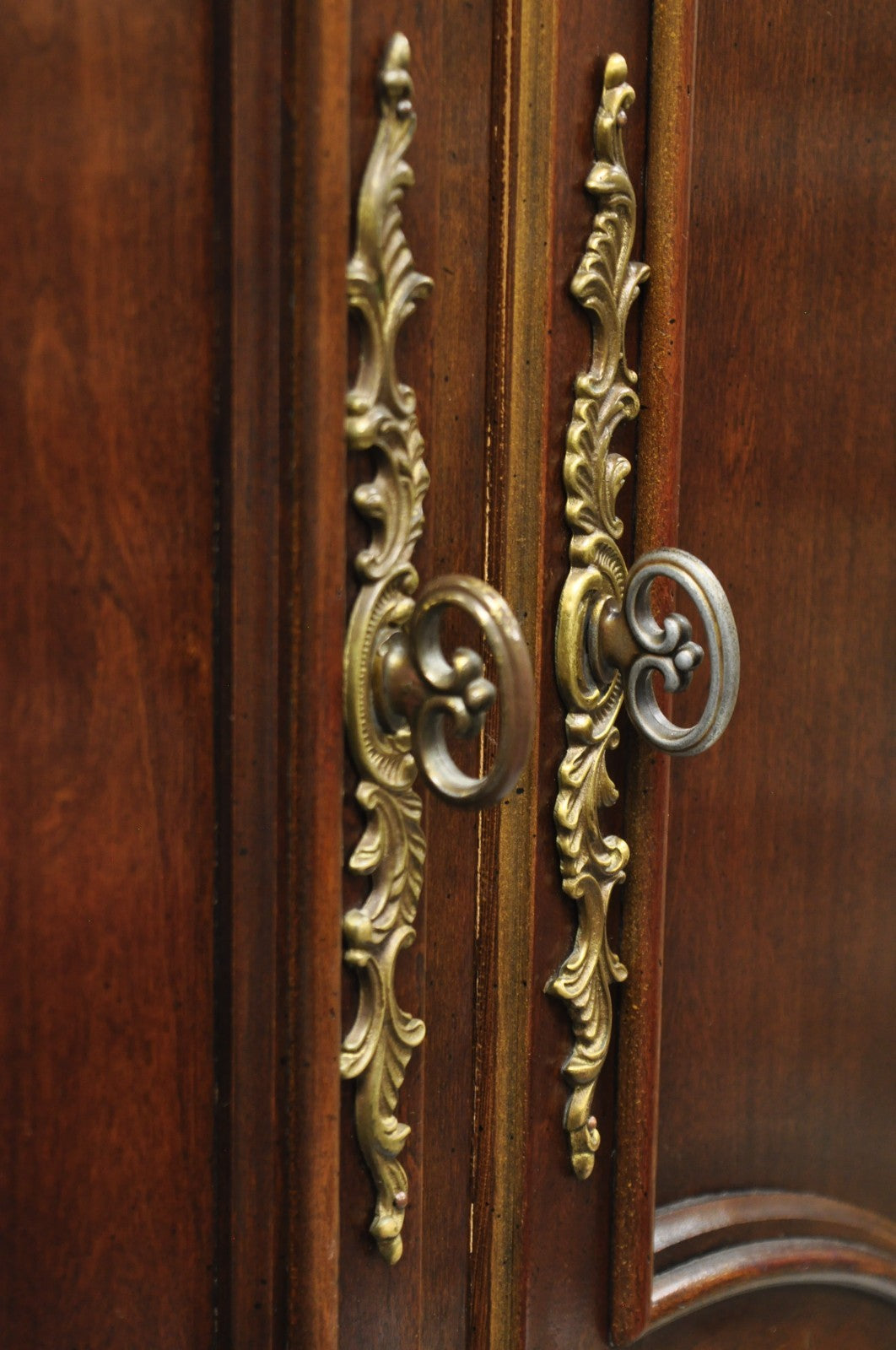 Century Furniture Cardella Cherry Wood Bombe Armoire Wardrobe Dresser TV Cabinet