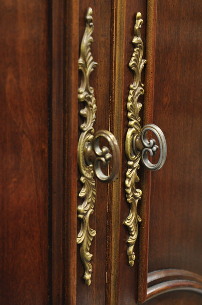 Century Furniture Cardella Cherry Wood Bombe Armoire Wardrobe Dresser TV Cabinet