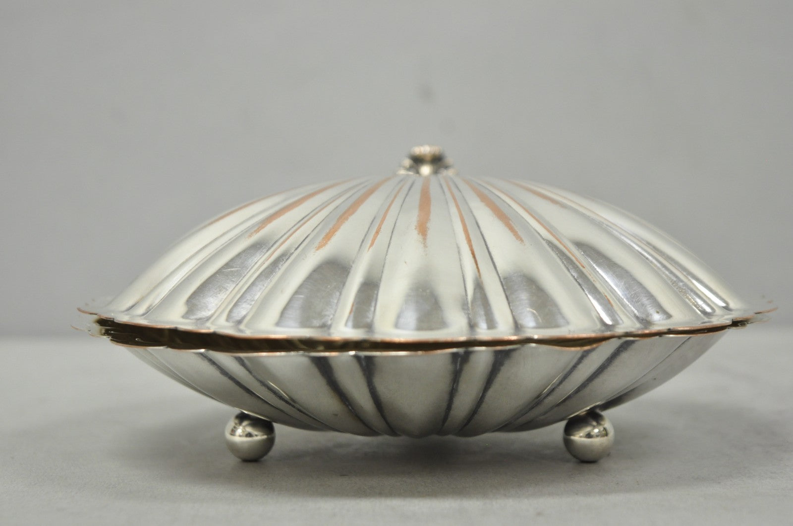 Antique English Regency Silver Plated Clam Shell Table Butler Serving Dish