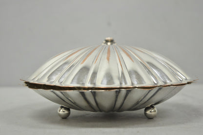 Antique English Regency Silver Plated Clam Shell Table Butler Serving Dish