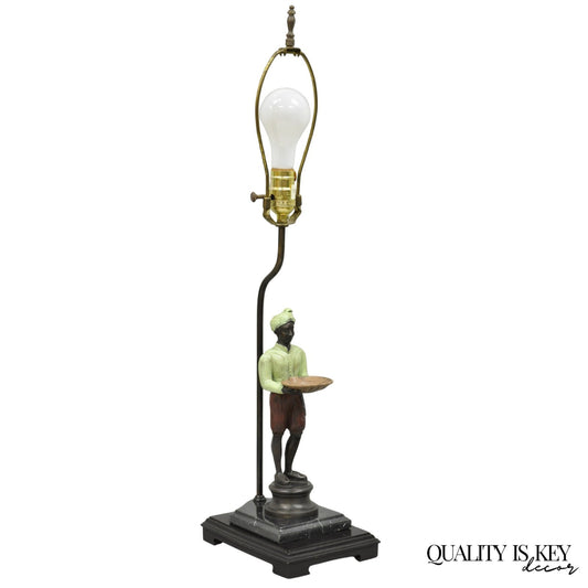 John Richard Egyptian Moorish Figural Butler Servant Table Lamp