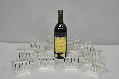 Vintage Modern Silver Plated Dinner Oil Caddy & (10) Toast Bread Racks - 12 Pcs