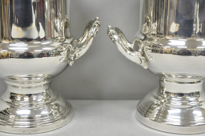 Vintage Leonard Silver Plated Trophy Cup Urn Champagne Chiller Ice Bucket, Pair