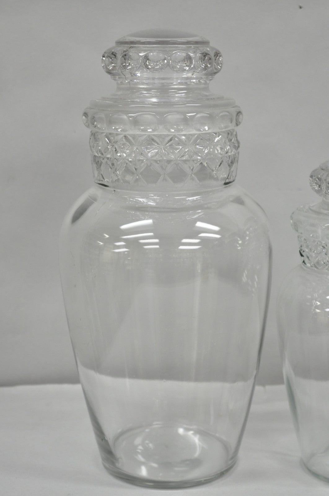 Vintage Tiffin Dakota Glass Apothecary Candy Jars Graduating Szs  - 3 Pc Set