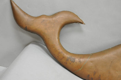 Antique Arts & Crafts Moby Dick "Whale" Copper Metal 37" Weathervane