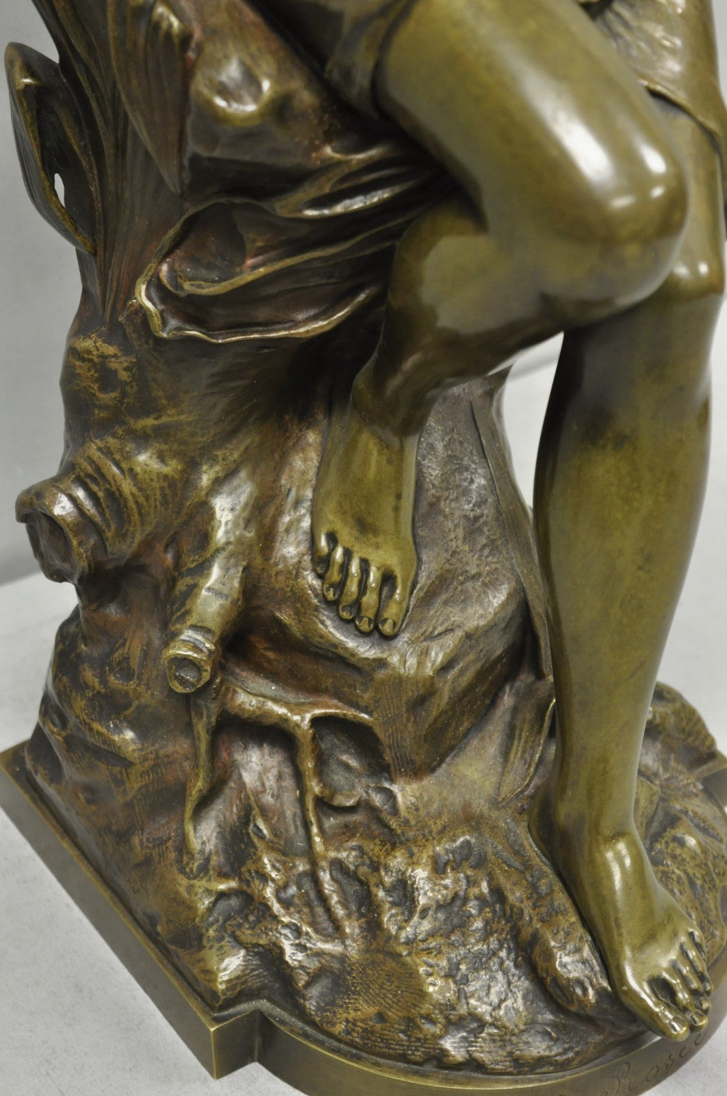Antique Edouard Drouot (1859-1945) "La Rosse" French Bronze Sculpture of Woman