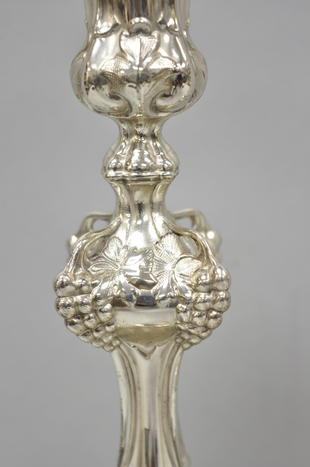 Antique Silver Plated Warsaw Imperial Russia 12" Candlestick Holders - a Pair