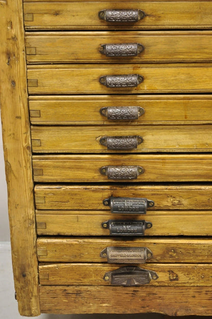 Fred K. Ullmer London Double 32 Drawer Map Makers Flat File Printers Cabinet
