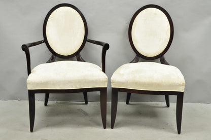 Barbara Barry for Baker Oval X-Back Mahogany Stain Dining Chairs - Set of 6